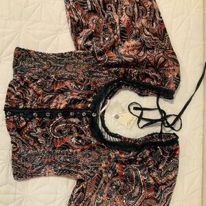 Free People Multicolor Paisley Blouse